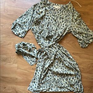 Satin Dress with Belt